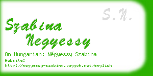 szabina negyessy business card