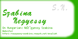 szabina negyessy business card